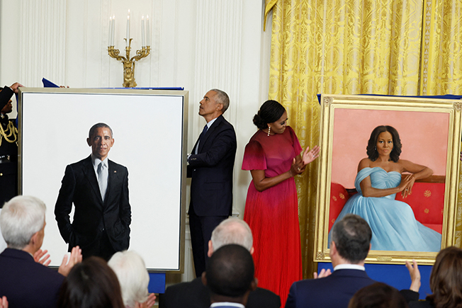 image Obama presidential portrait unveiling features talk of democracy, tradition