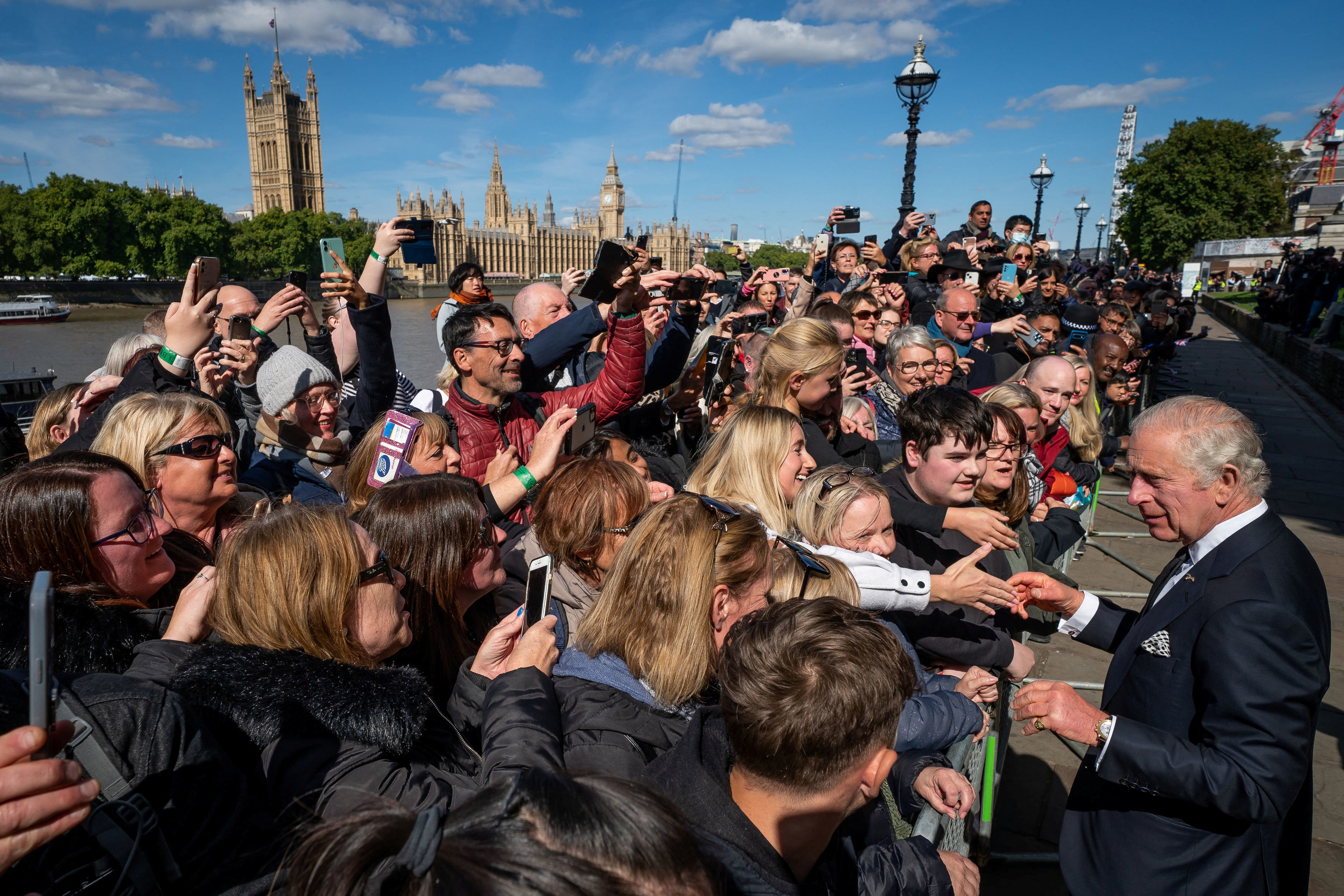 image King Charles, William greet well-wishers in queen&#8217;s queue