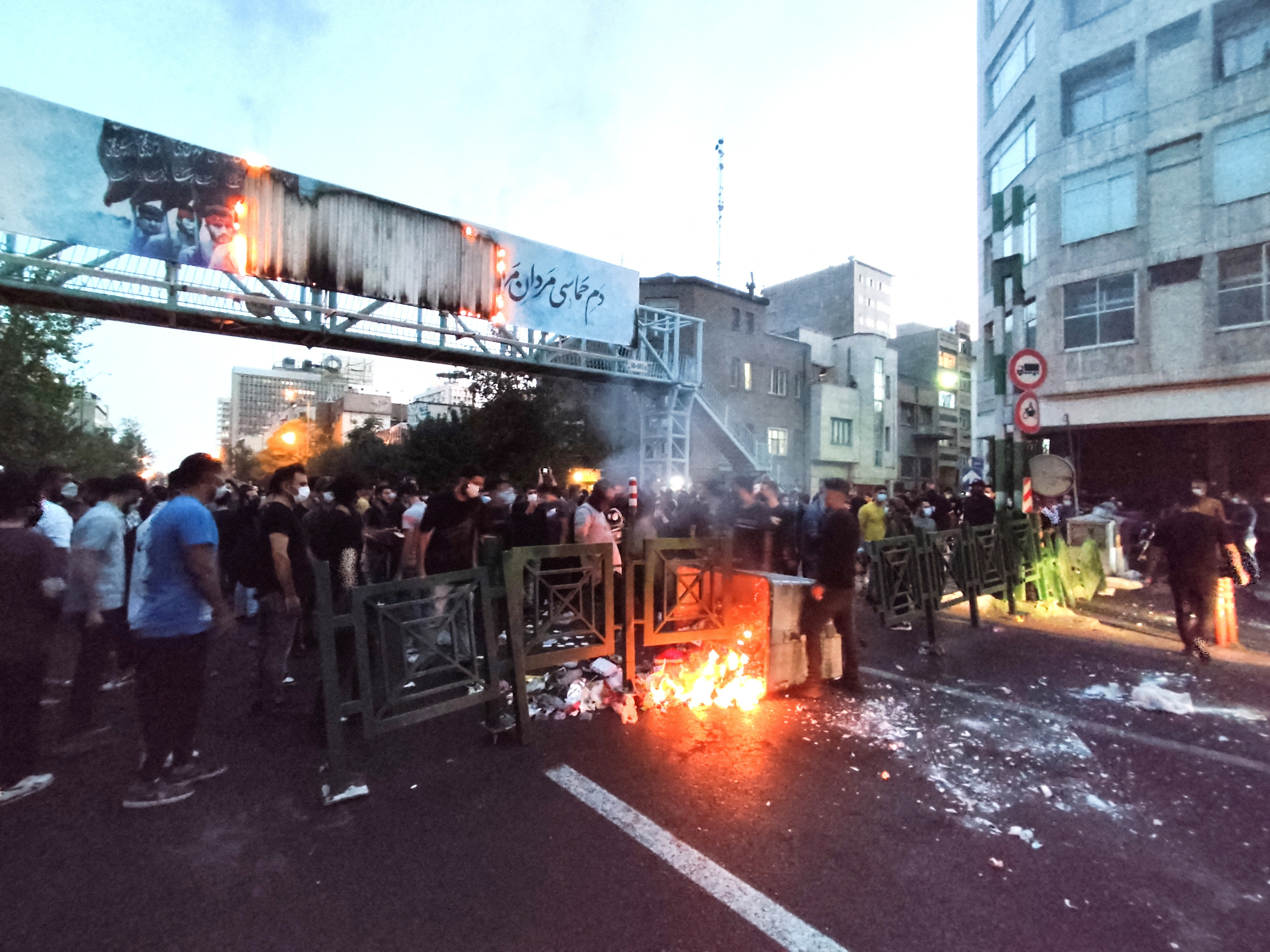 image Iranian protesters set fire to police station as unrest over woman’s death spreads