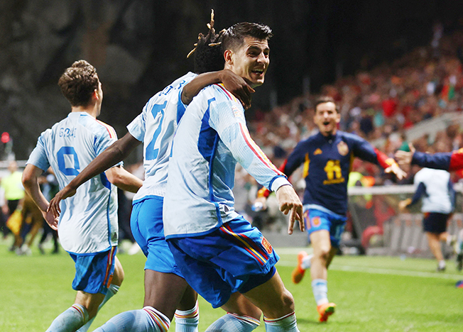 image Spain stun Portugal to clinch spot in Nations League finals