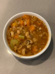 barley and black eye beans stew