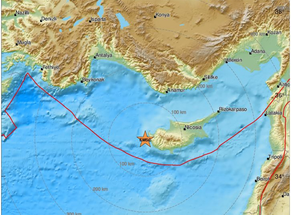 image Magnitude 3.9 earthquake felt in Paphos