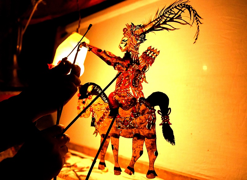 #china gansu dingxi spring festival shadow puppetry (cn)