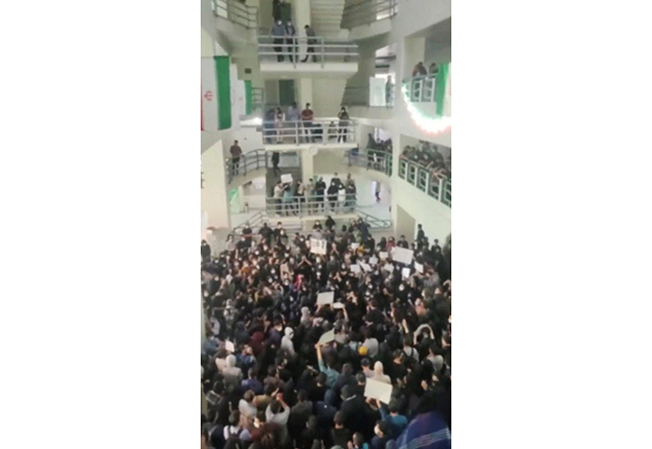 image Iran university students strike, piling pressure on rulers