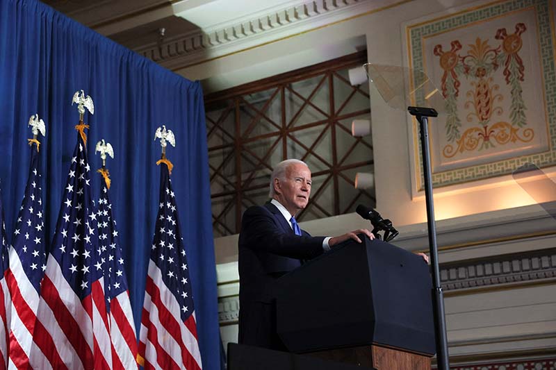 image Biden warns election deniers pose threat, &#8216;a path to chaos&#8217;, blames Trump
