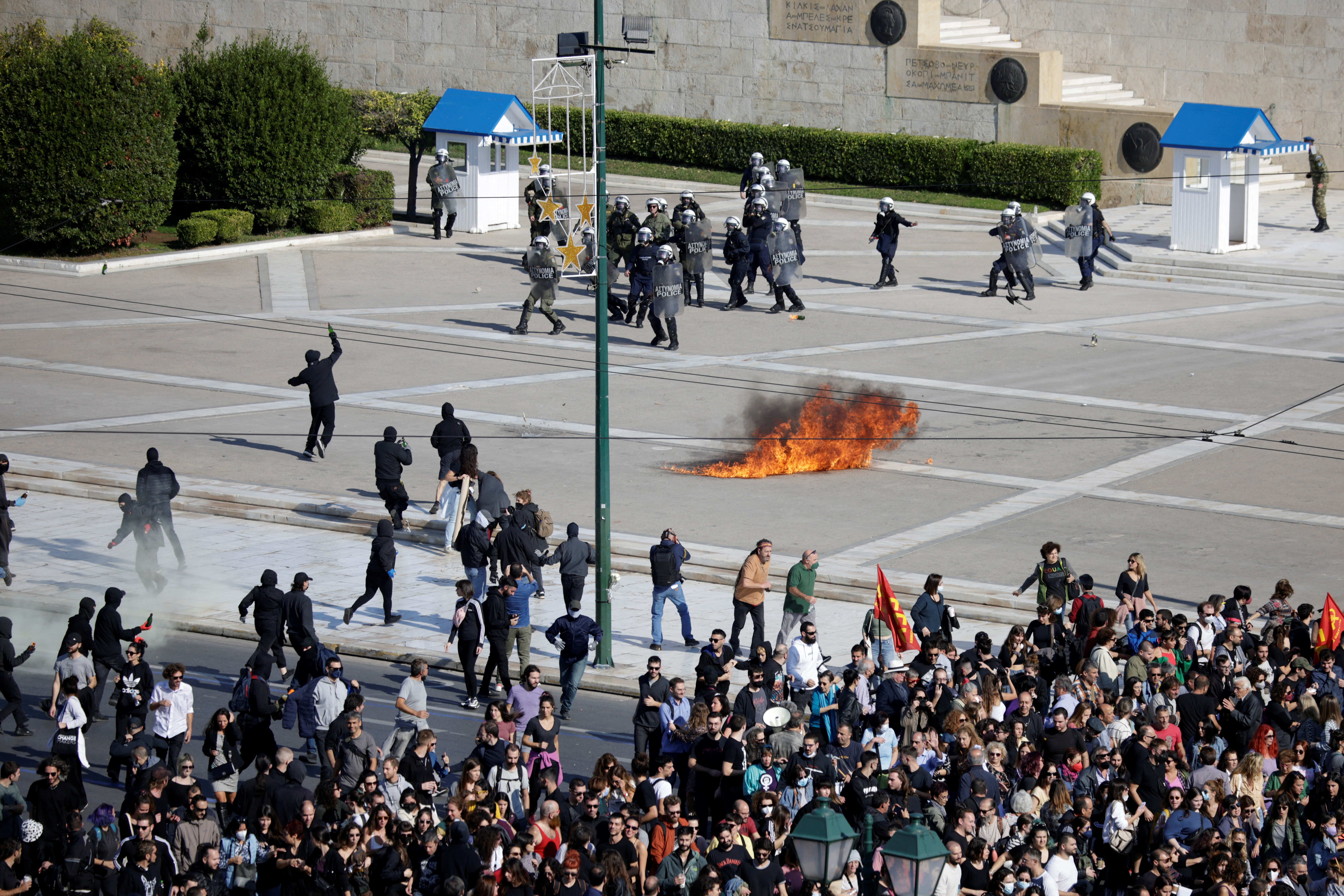 image Thousands march as Greeks strike over &#8216;suffocating&#8217; inflation