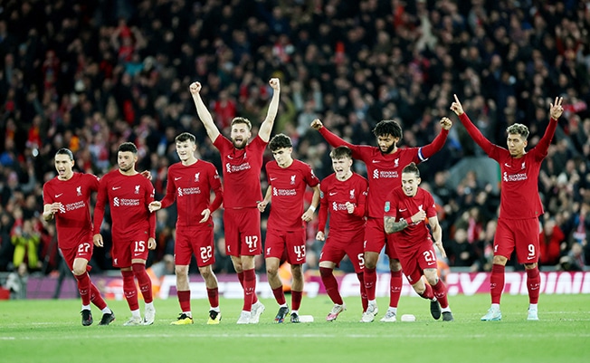 image Liverpool survive shootout in League Cup, Man City see off Chelsea