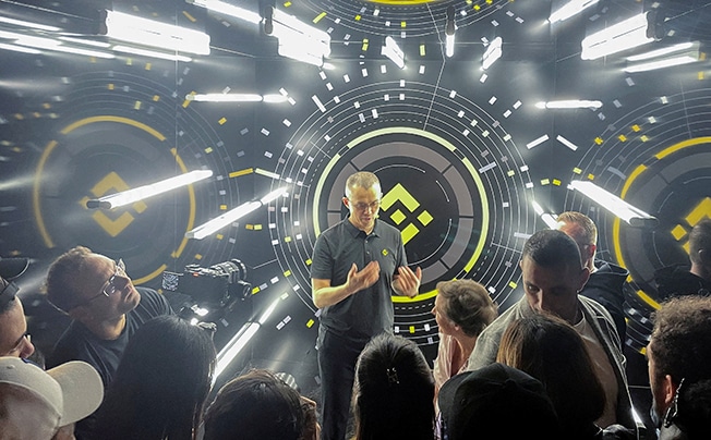 file photo: binance founder and ceo cz speaks at binance fifth anniversary event in paris