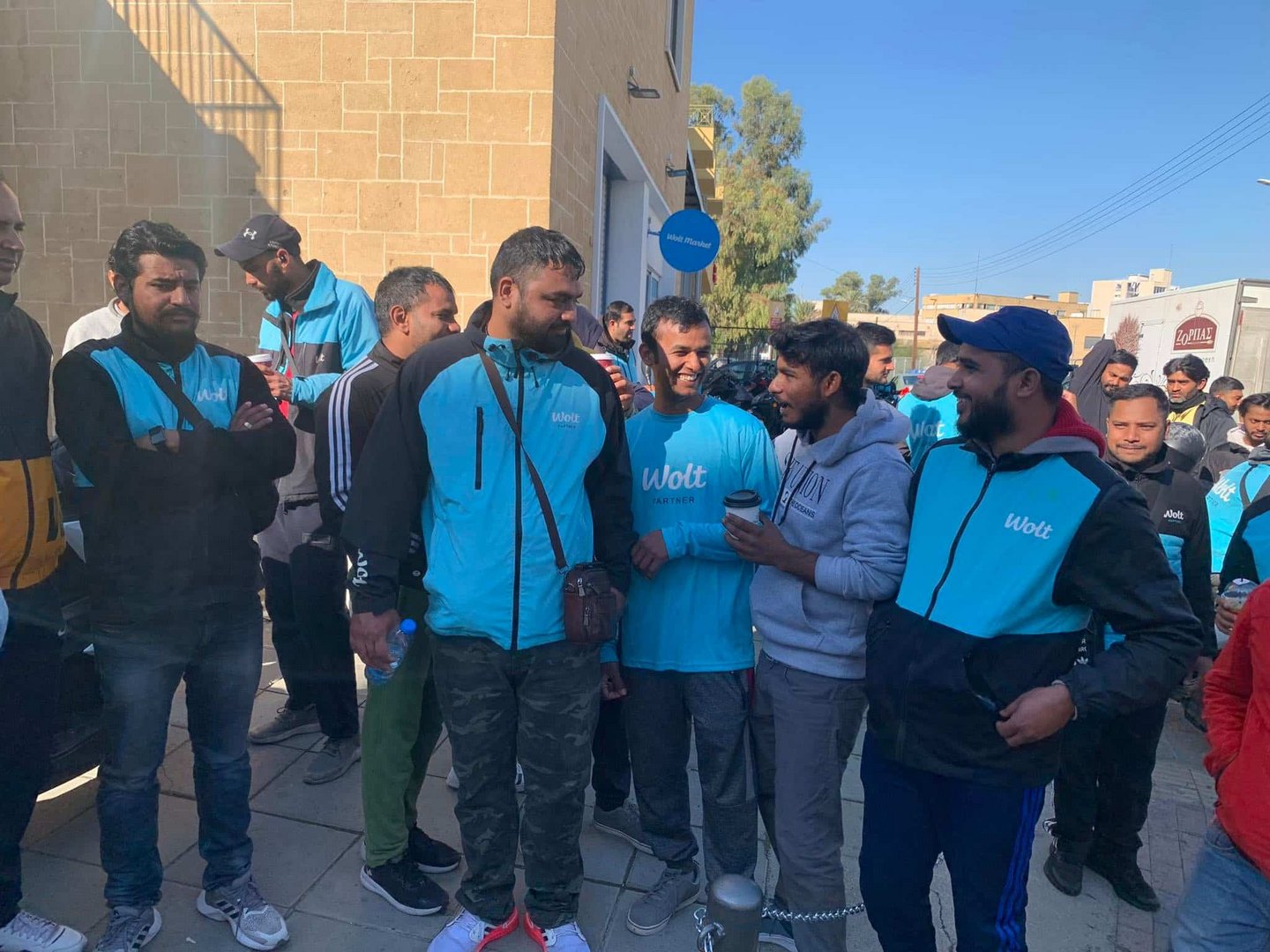 image Limassol demonstration to protest attacks on delivery workers