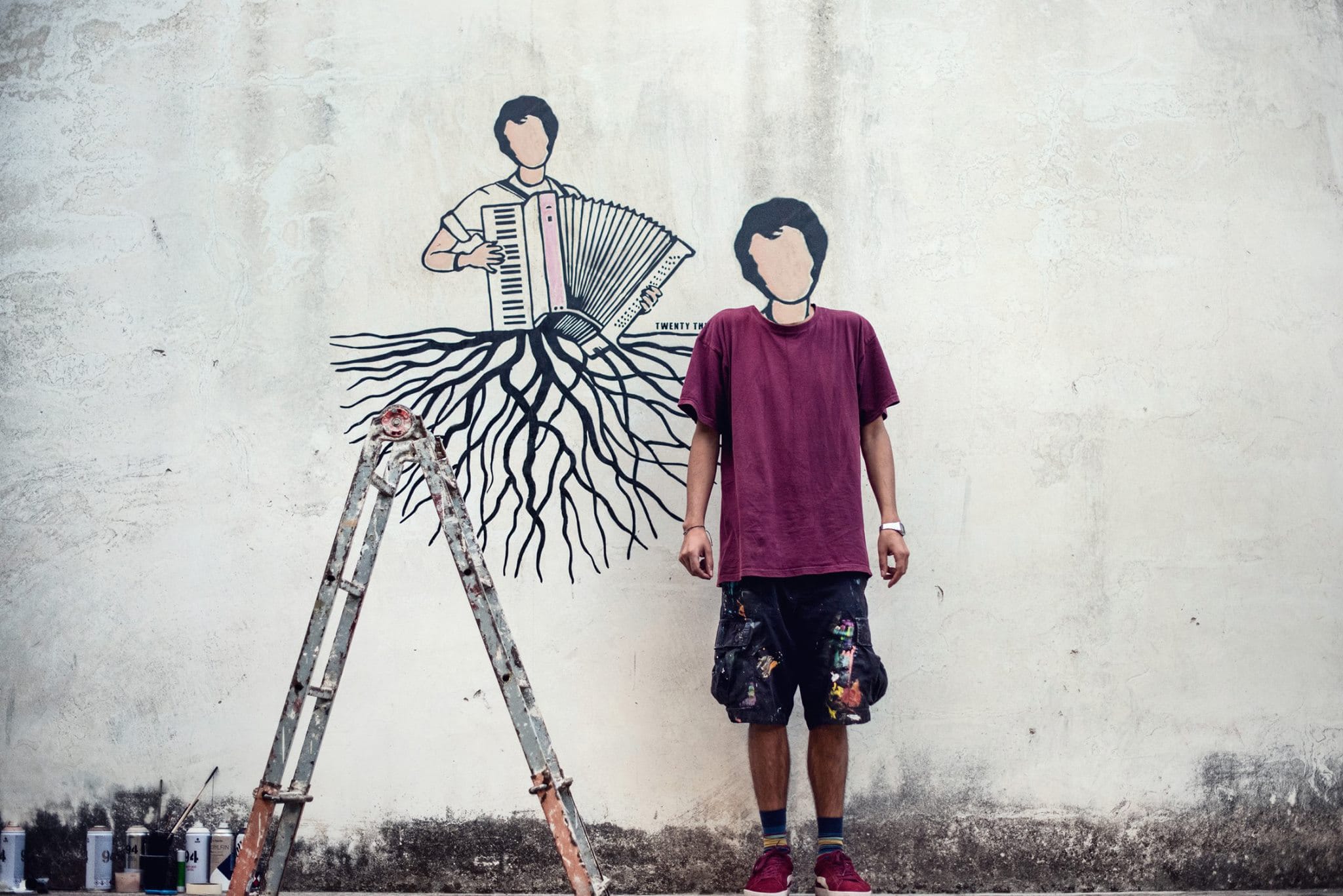 image Taking street art inside