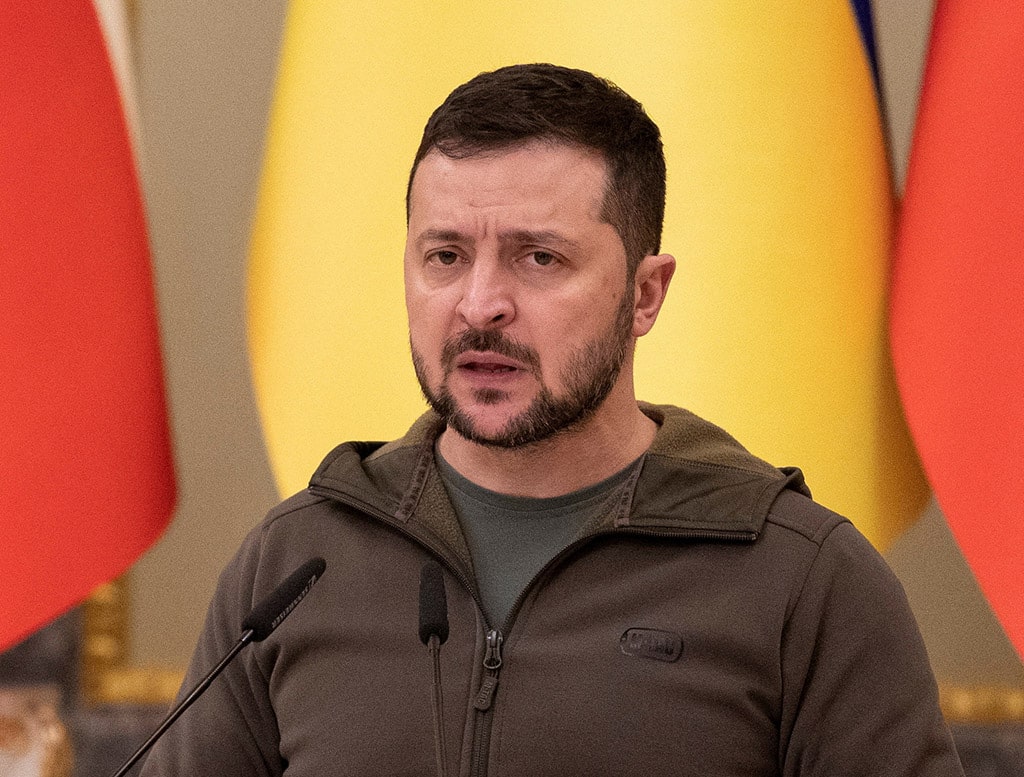 image Ukraine leader calls for global peace summit in video message