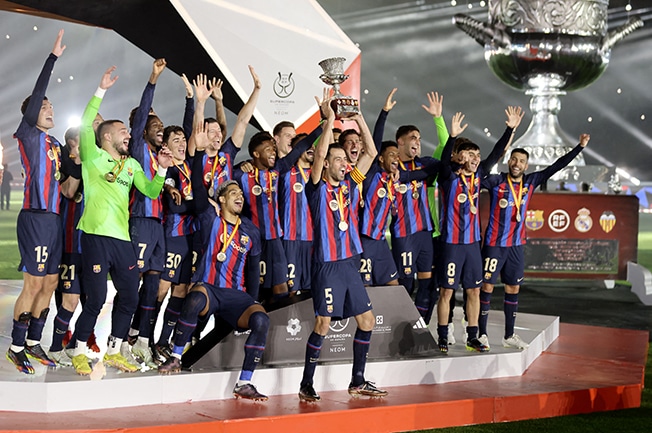 image Barcelona ease to 3-1 victory over Real Madrid to win Super Cup