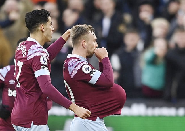 image Bowen brace for West Ham sinks Everton in relegation scrap