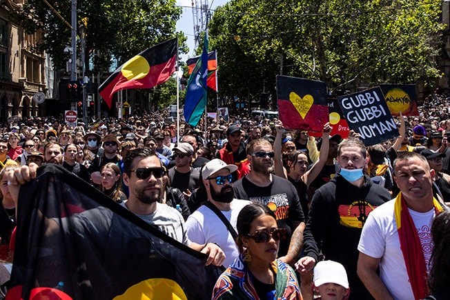 image Thousands rally for &#8216;Invasion Day&#8217; protests on Australia Day holiday