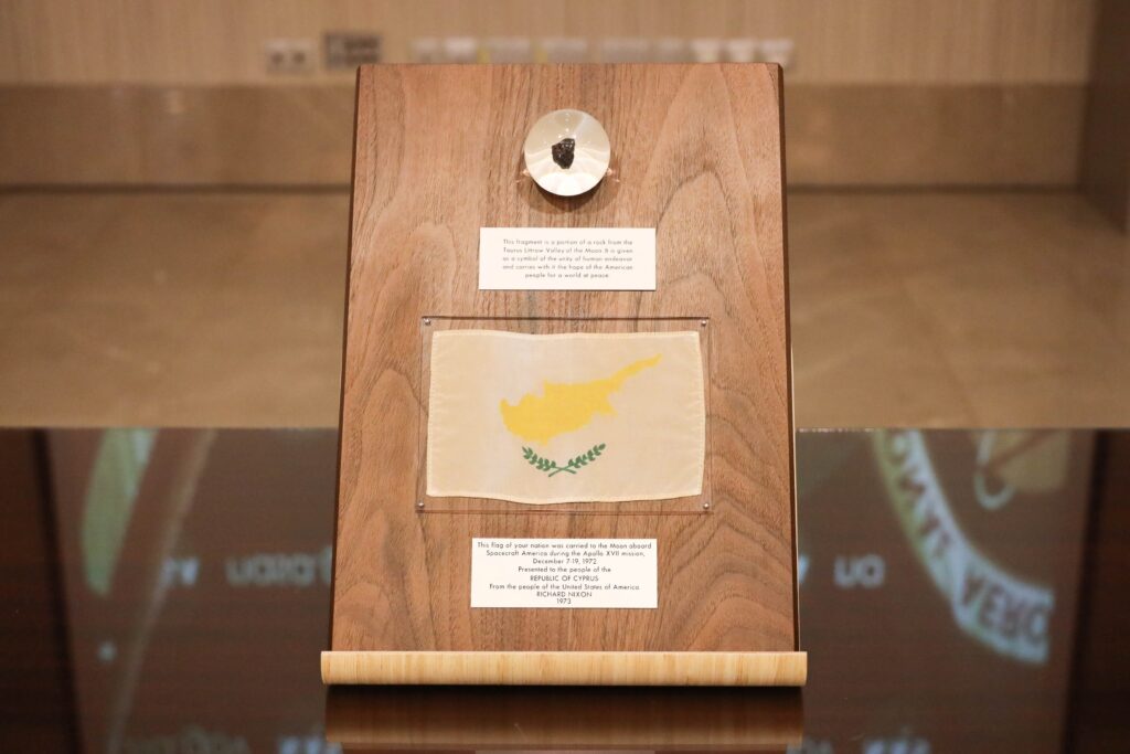 feature jon the moon rock on display at the presidential palace