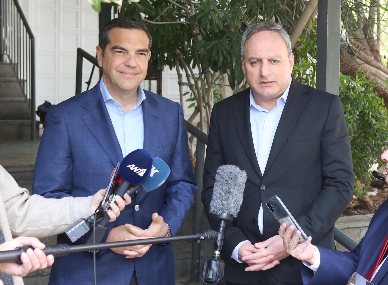 image Alexis Tsipras met with leaders of Edek and Akel