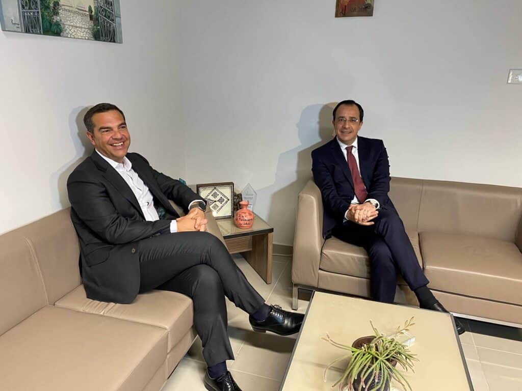 Εκλελεγμένος Πρόεδρος Ν. Χριστοδουλίδης Συνάντηση με τον Πρόεδρο του ΣΥΡΙΖΑ, Λεύκαρα