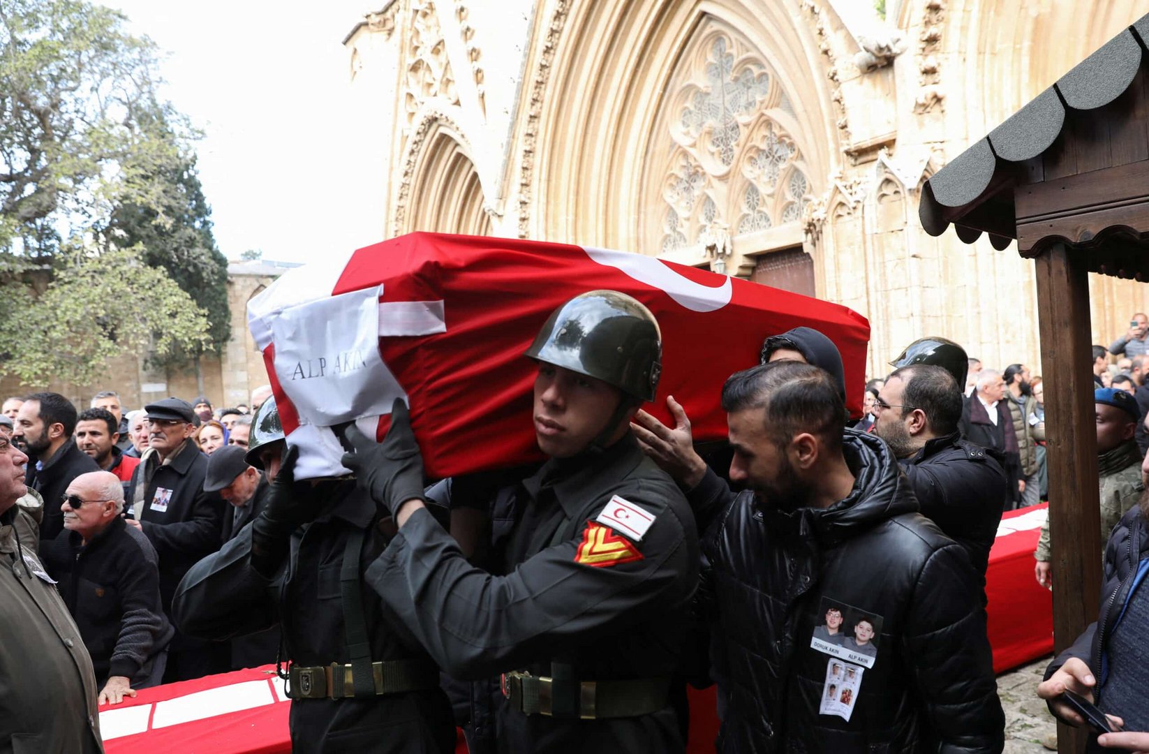 funeral for turkish cypriot high school students, victims in a deadly earthquake in turkey, in famagusta