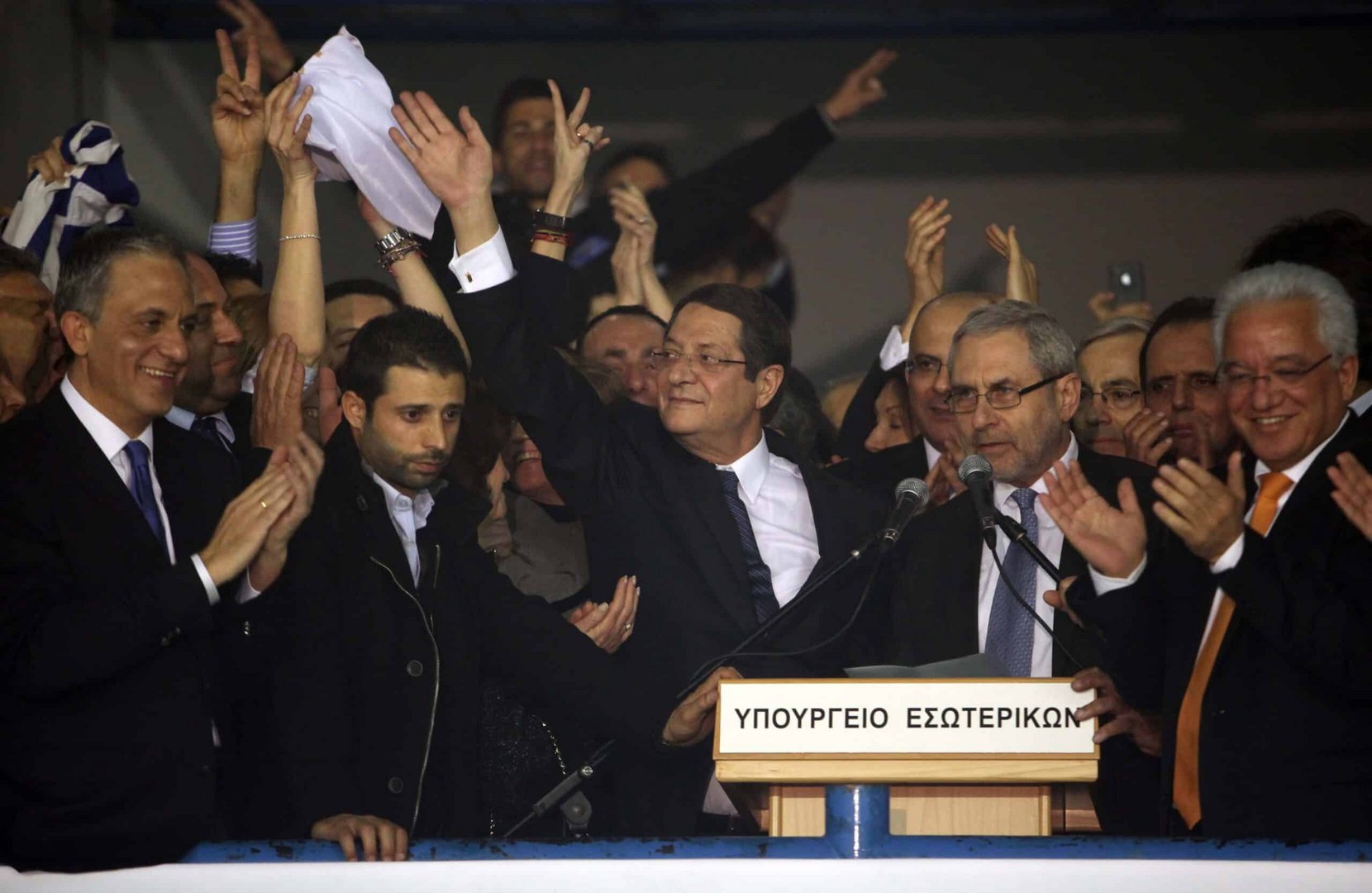 Nicos Anastasiades winning a first term in 2013