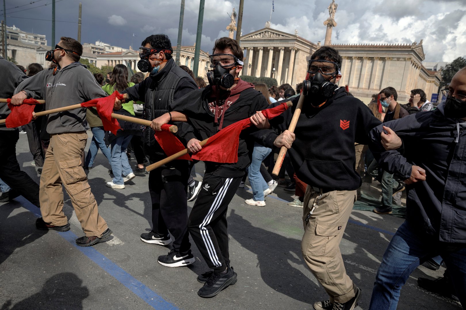 image Thousands protest in Athens after Greece&#8217;s deadly train crash