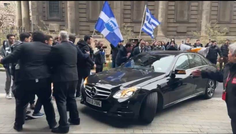 image Cypriot students protest outside King&#8217;s College during Tatar visit (Updated)