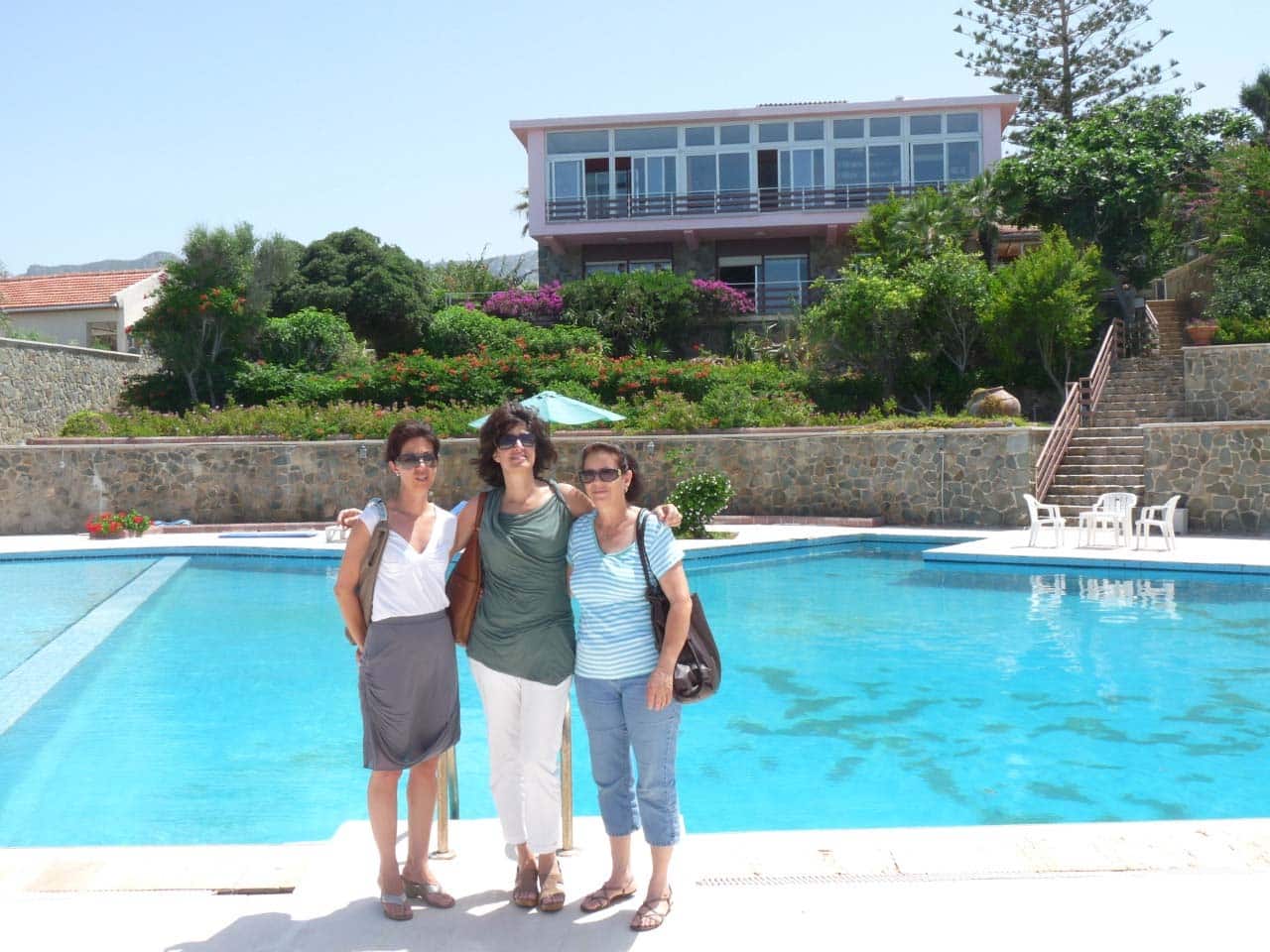 feature kyriacos marina, celia and housekeeper koulla at the house in 2011