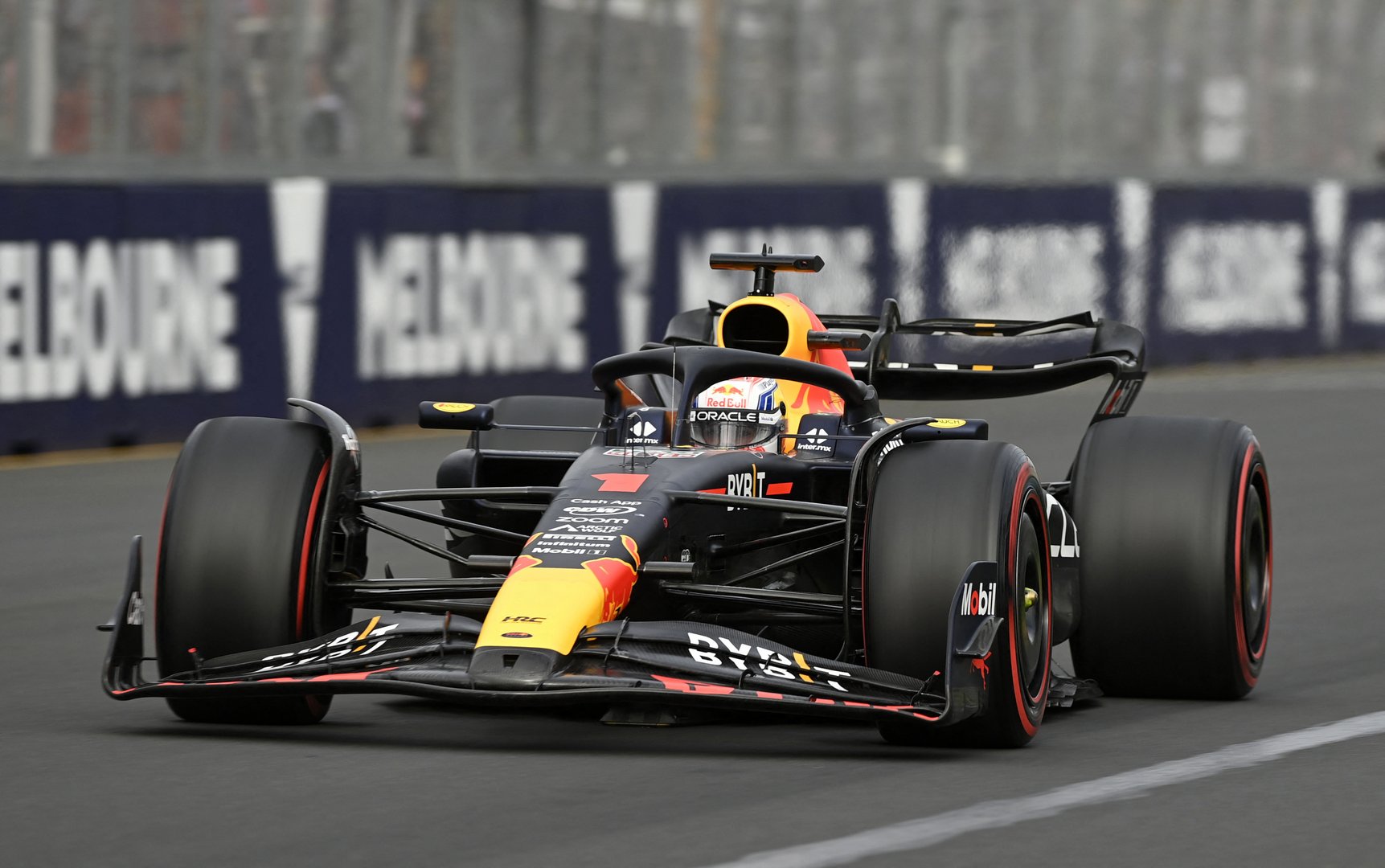 image Verstappen takes pole in Australia as Perez skids out