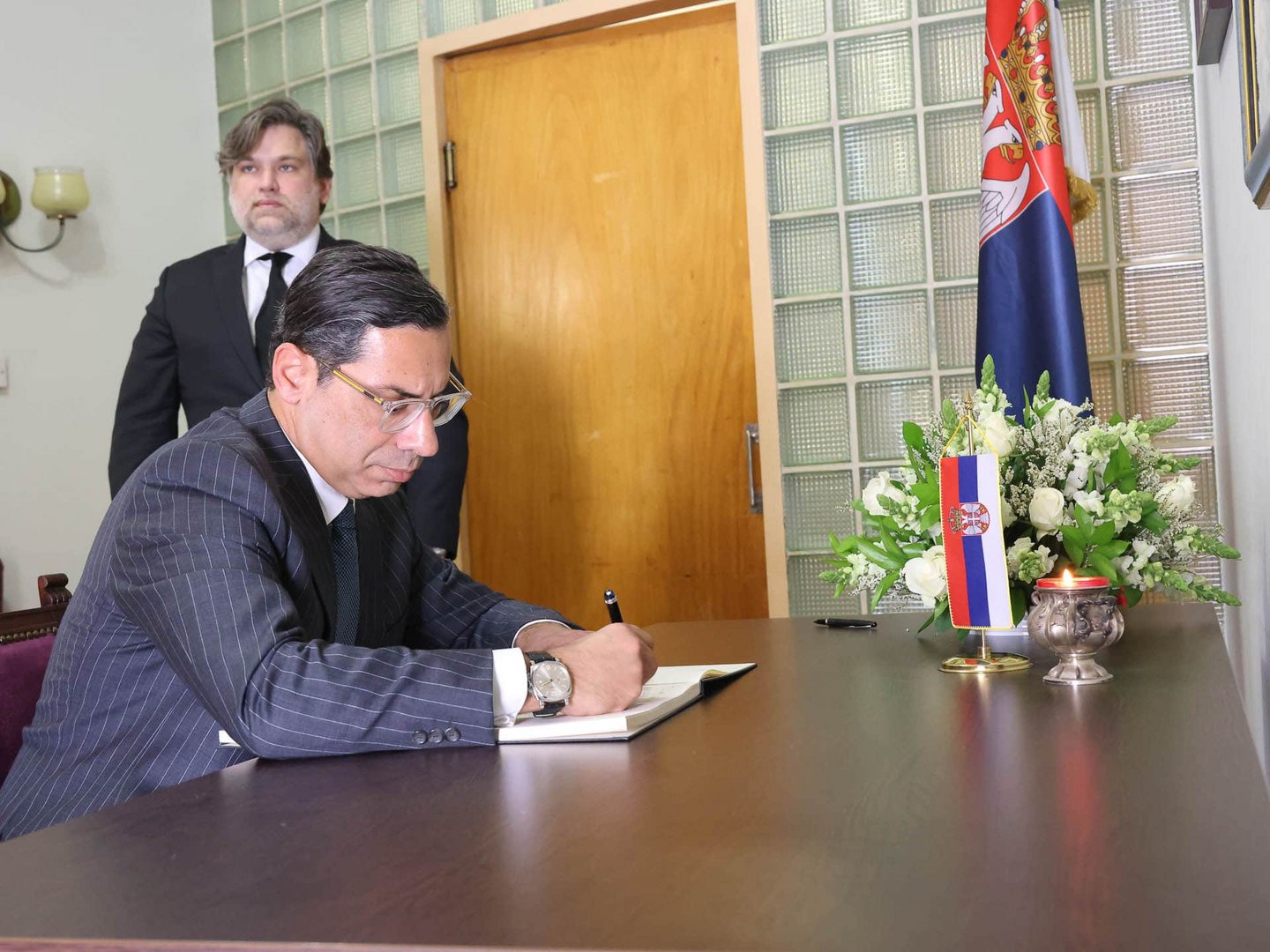 image House president, foreign minister sign book of condolences at Serbian embassy