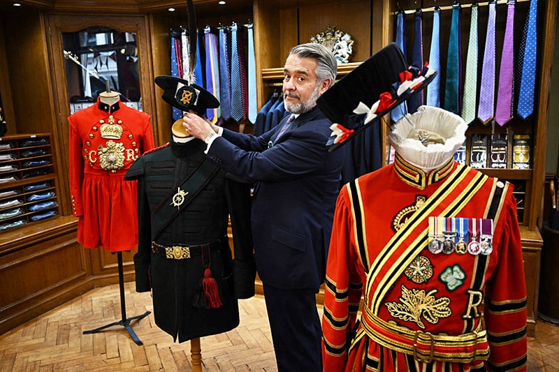 william skinner of dege & skinner tailors poses for a portrait on savile row, ahead of the coronation in london
