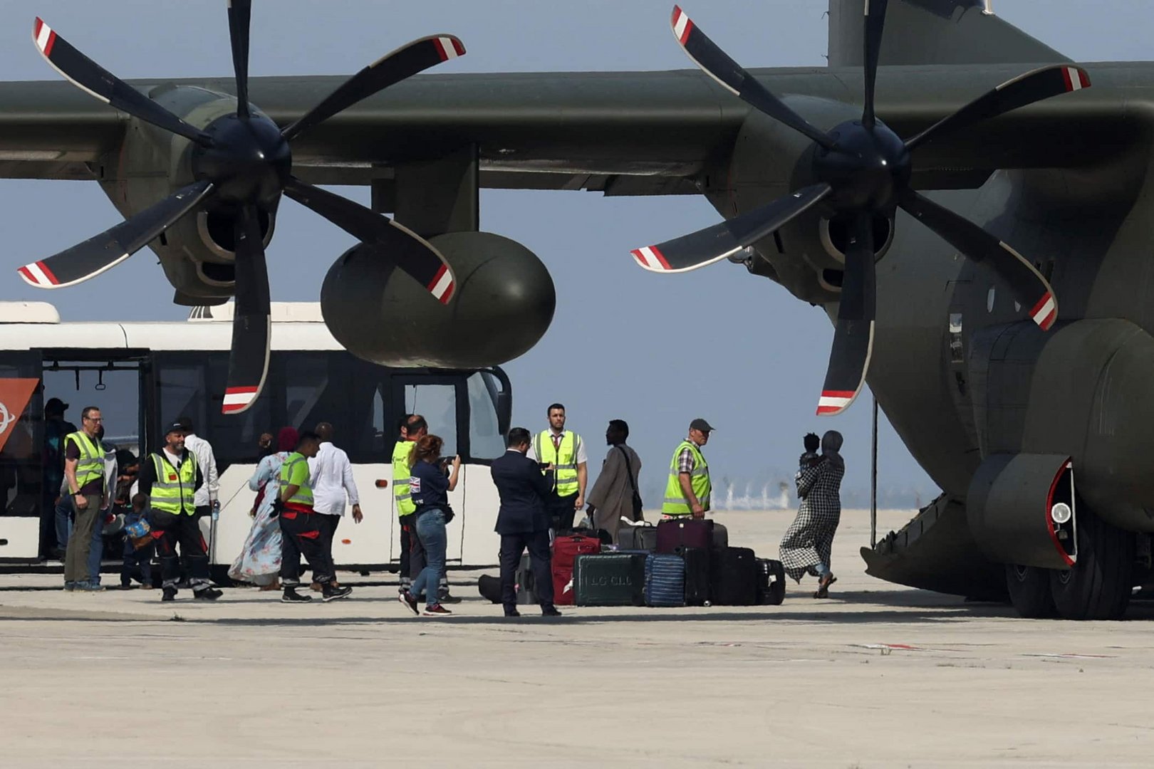 british nationals evacuated from sudan arrive at the larnaca international airport, in larnaca