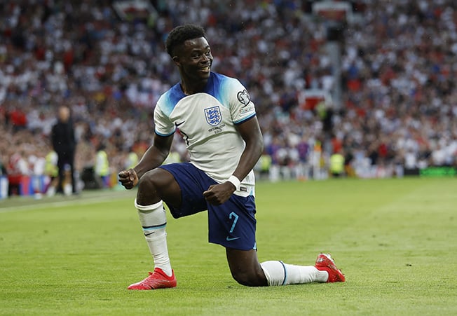 image Saka treble helps England thrash North Macedonia 7-0 in qualifier