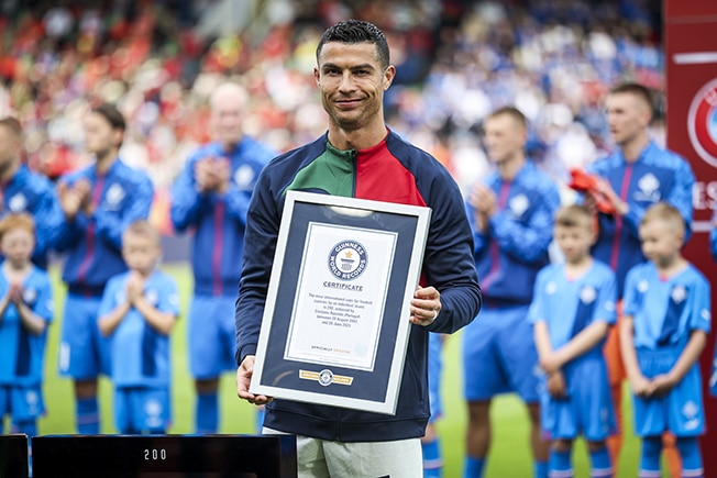 image Ronaldo scores winner on historic 200th cap
