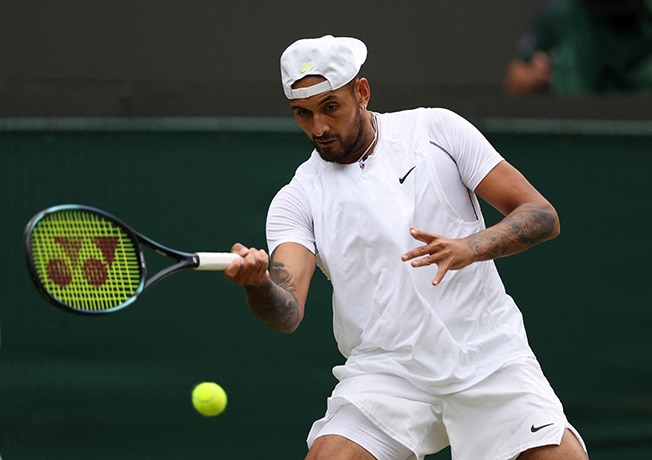 image Wounded knee hampers Kyrgios bid for Wimbledon glory
