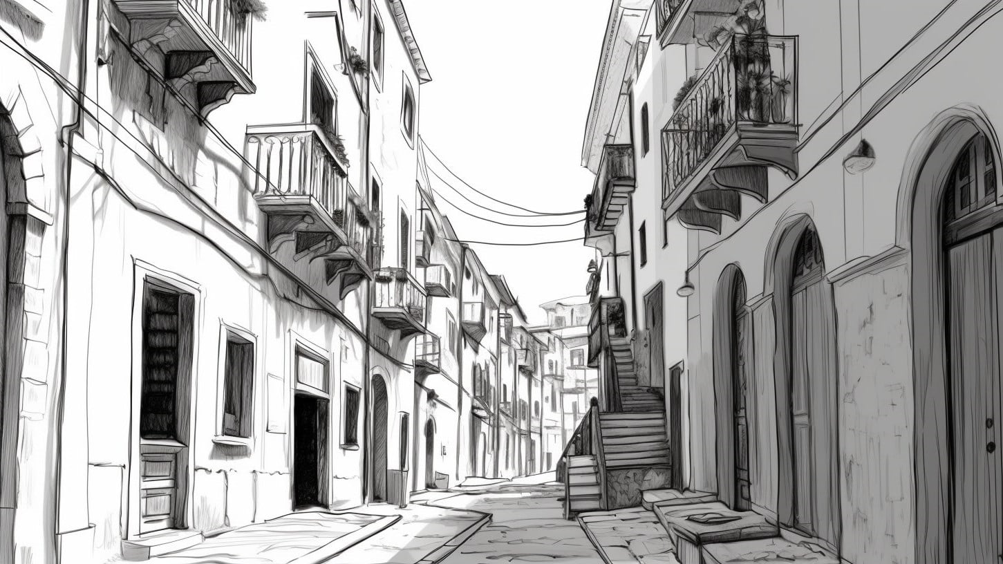 sketch of old nicosia