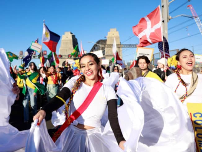 image Thousands cross Sydney Harbour Bridge ahead of Women&#8217;s World Cup