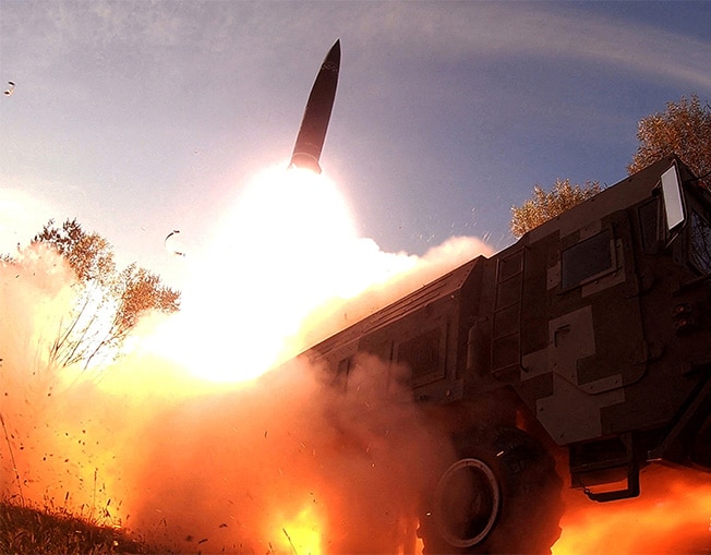 image North Korea launches space rocket months after failed satellite attempt