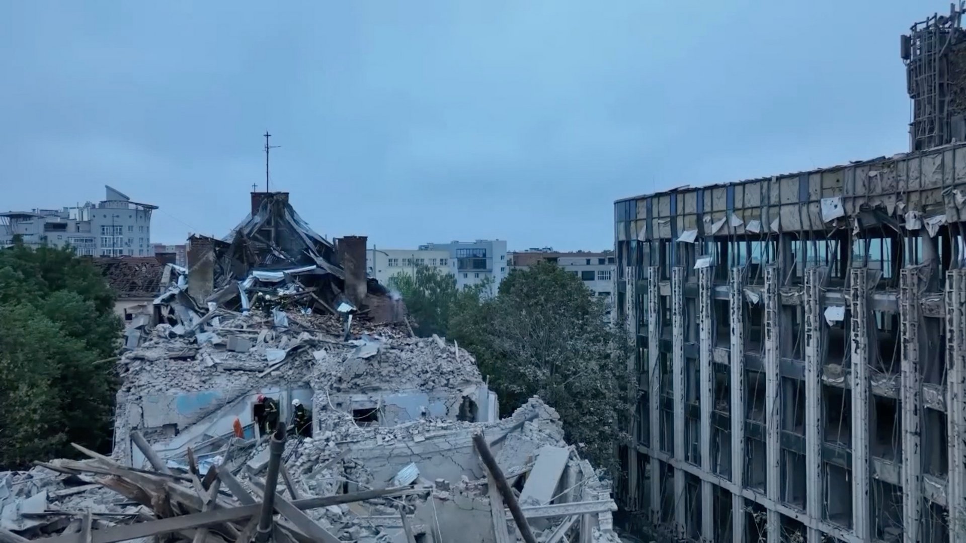 image Russian missile strikes apartment block in Lviv, kills at least three