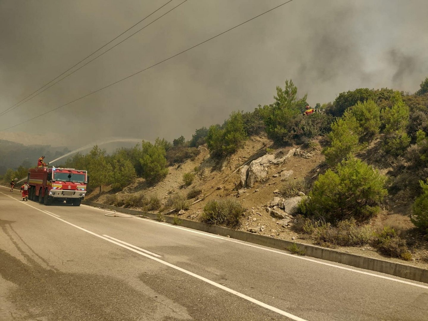 image Tourists flee wildfire on Greek island of Rhodes (updated)