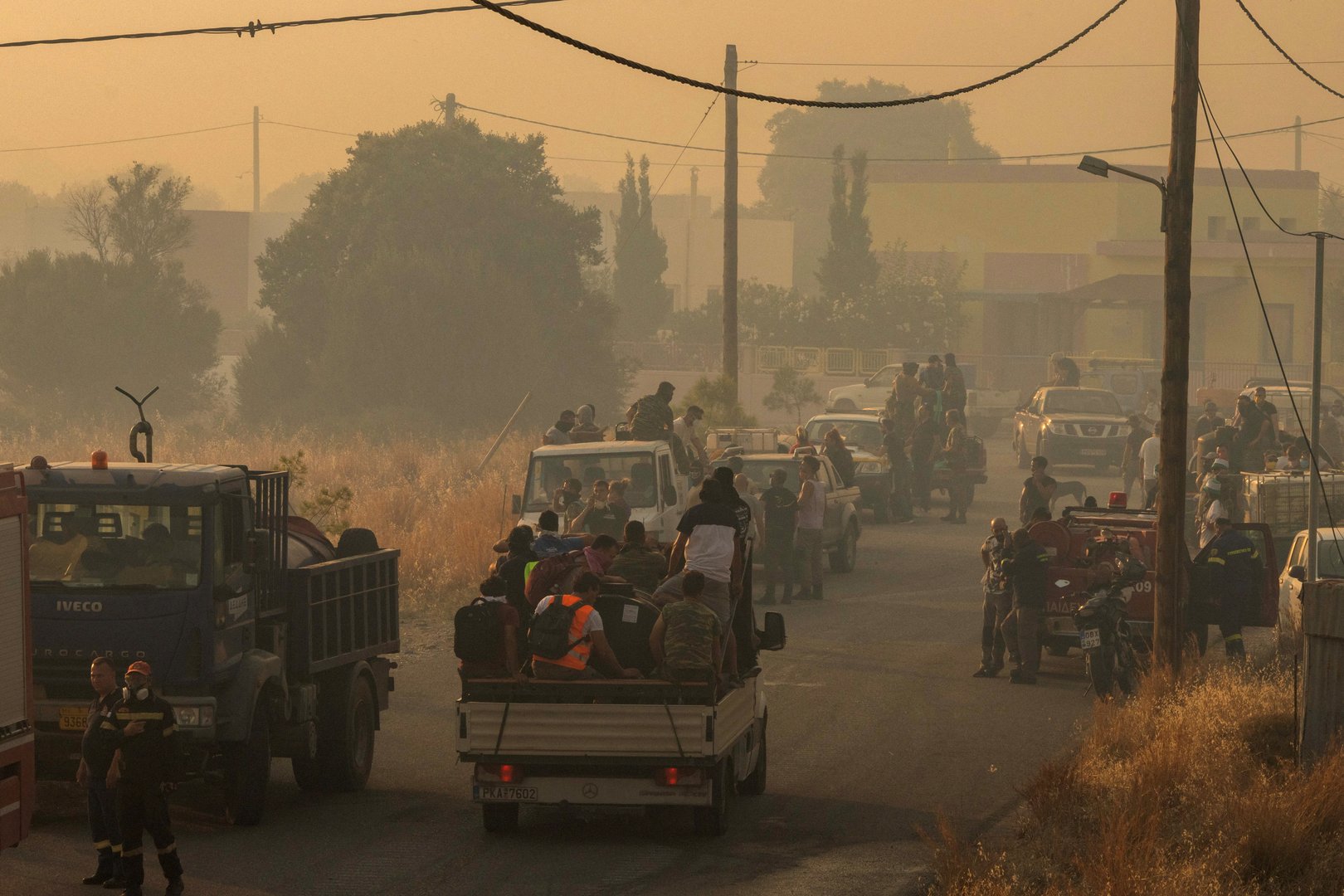 wildfire burns on the island of rhodes