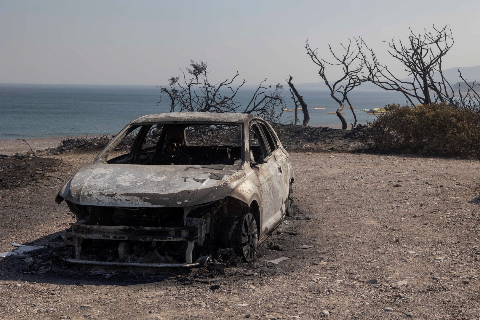 wildfire burns on the island of rhodes