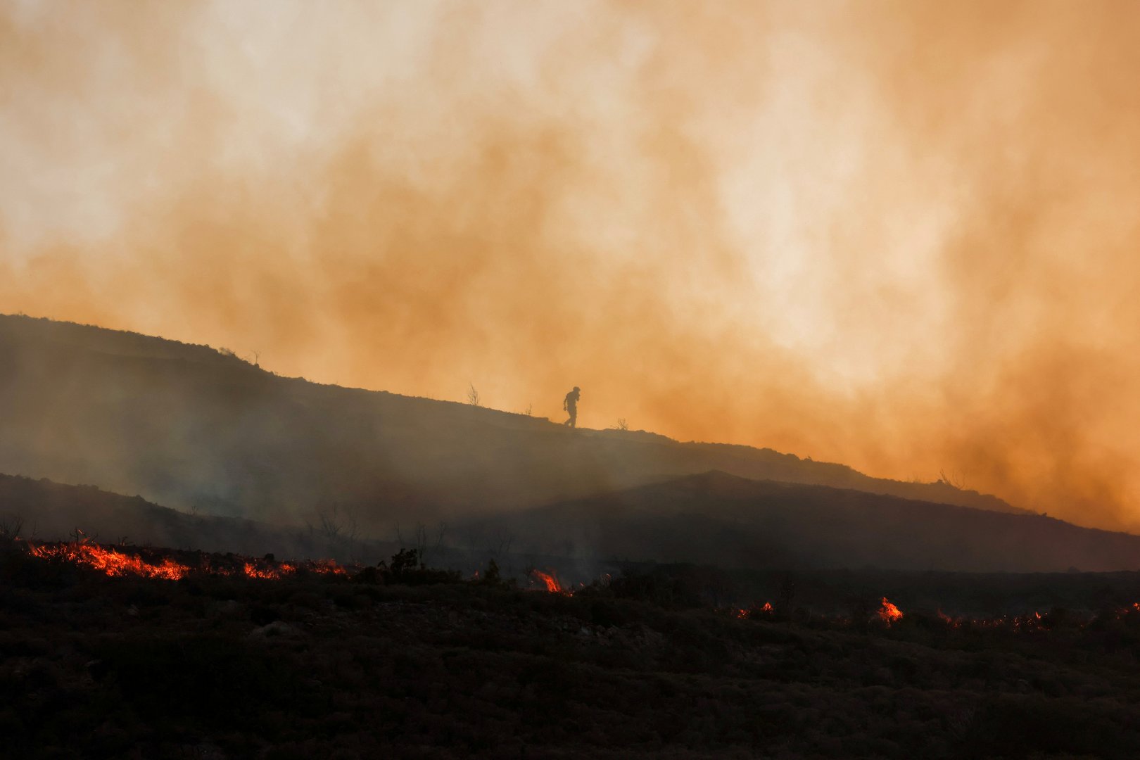 wildfire burns on the island of rhodes