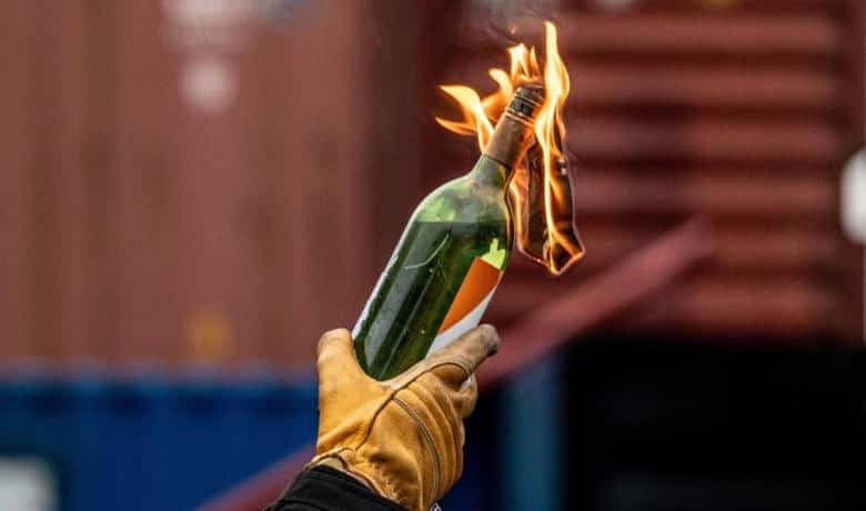 image Molotov cocktails among confiscated items in police clampdown