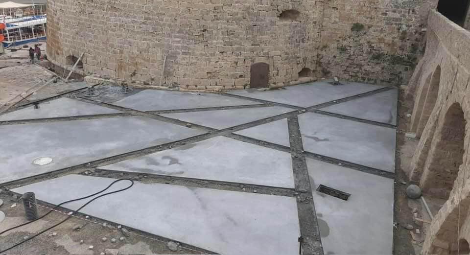 feature esra concrete has been poured by kyrenia castle in opposition to the architects' wishes (yeniduzen)