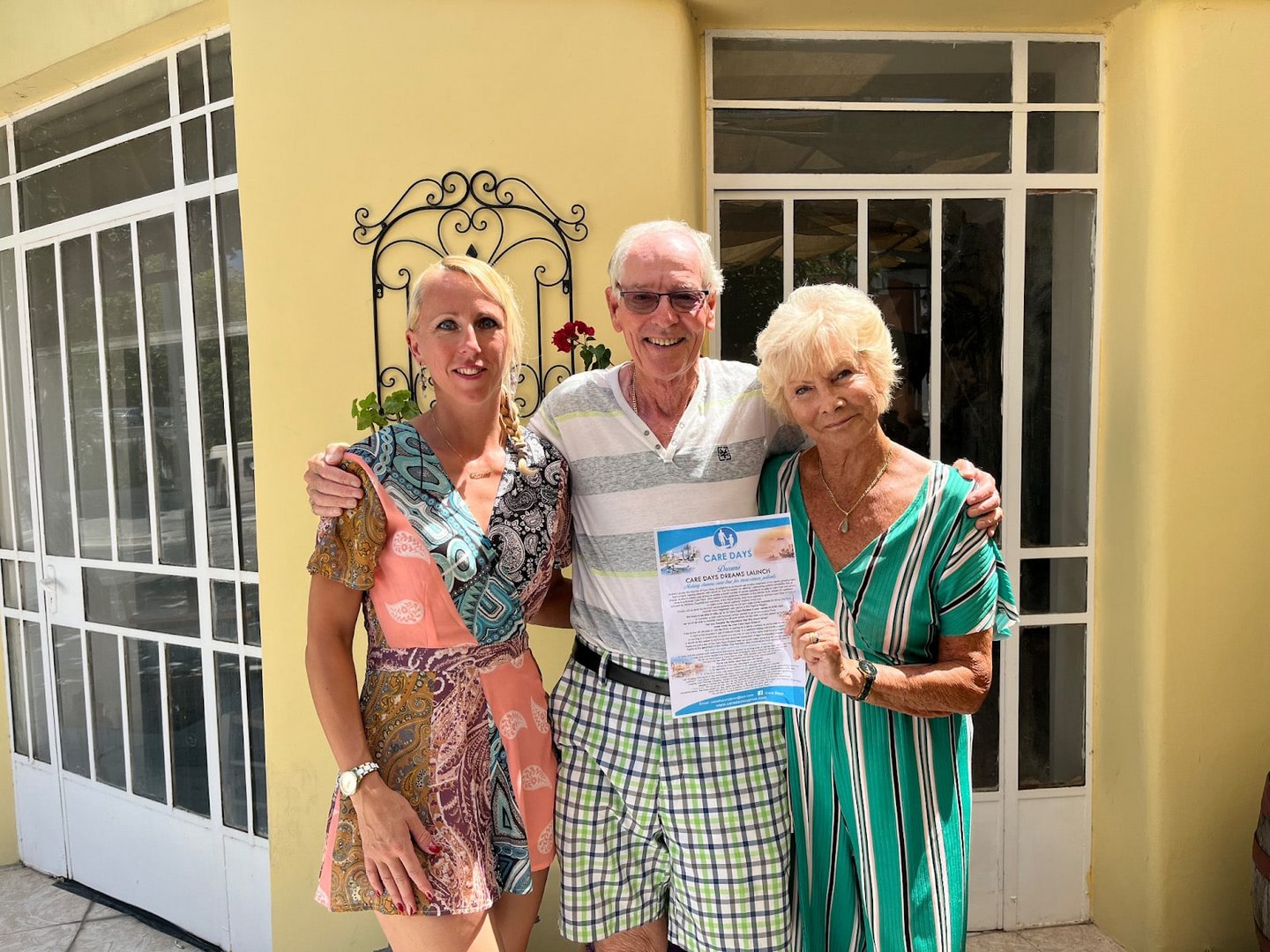 feature malia from left website designer, charlotte hadjikyriacou; founder of care days, andrew lauder; partner to andrew, jenny sweetlove