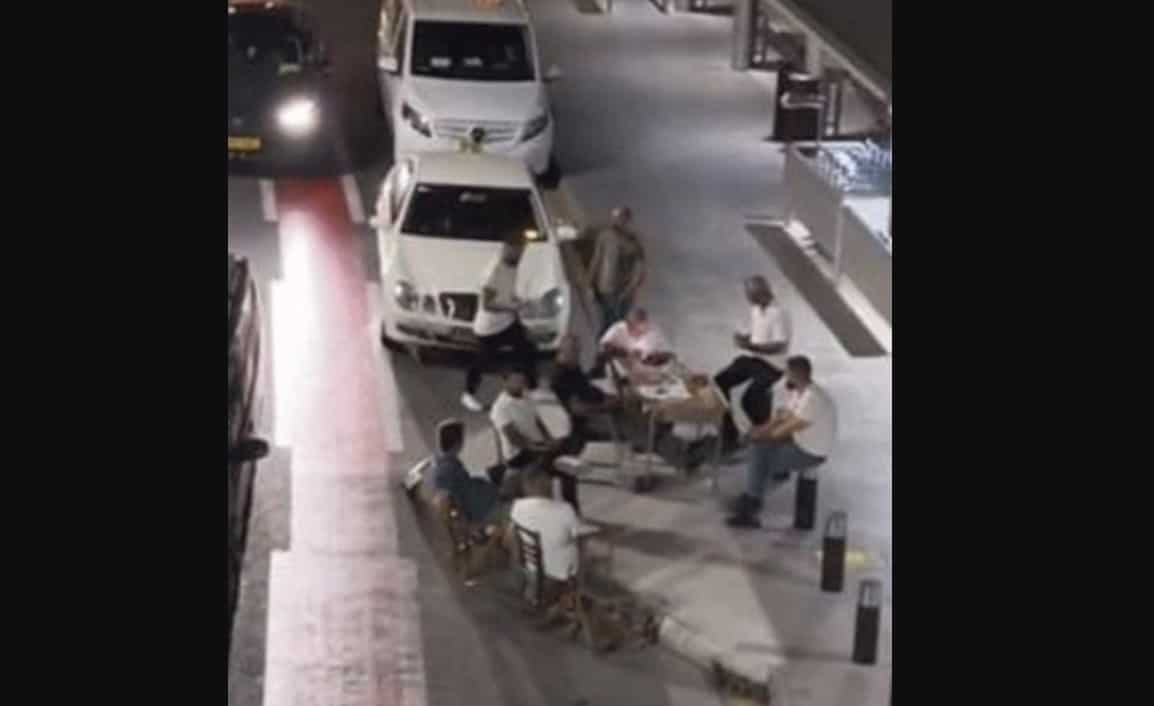 image Taxi drivers set up &#8216;coffee shop&#8217; outside Larnaca airport