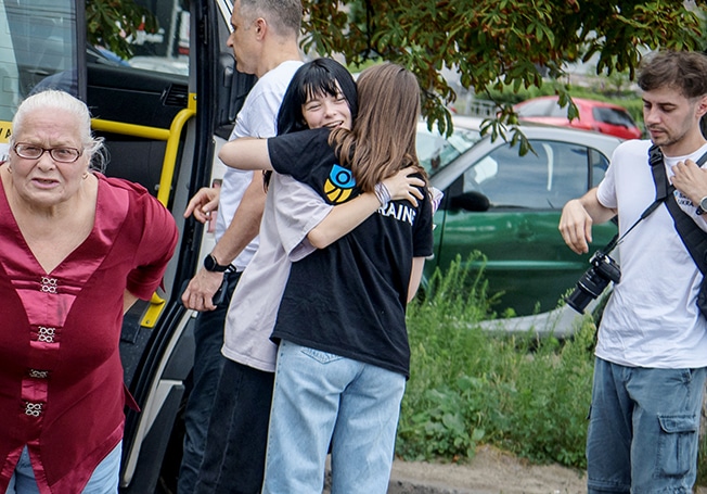 image Ukrainian orphans taste freedom after fleeing Russian occupation