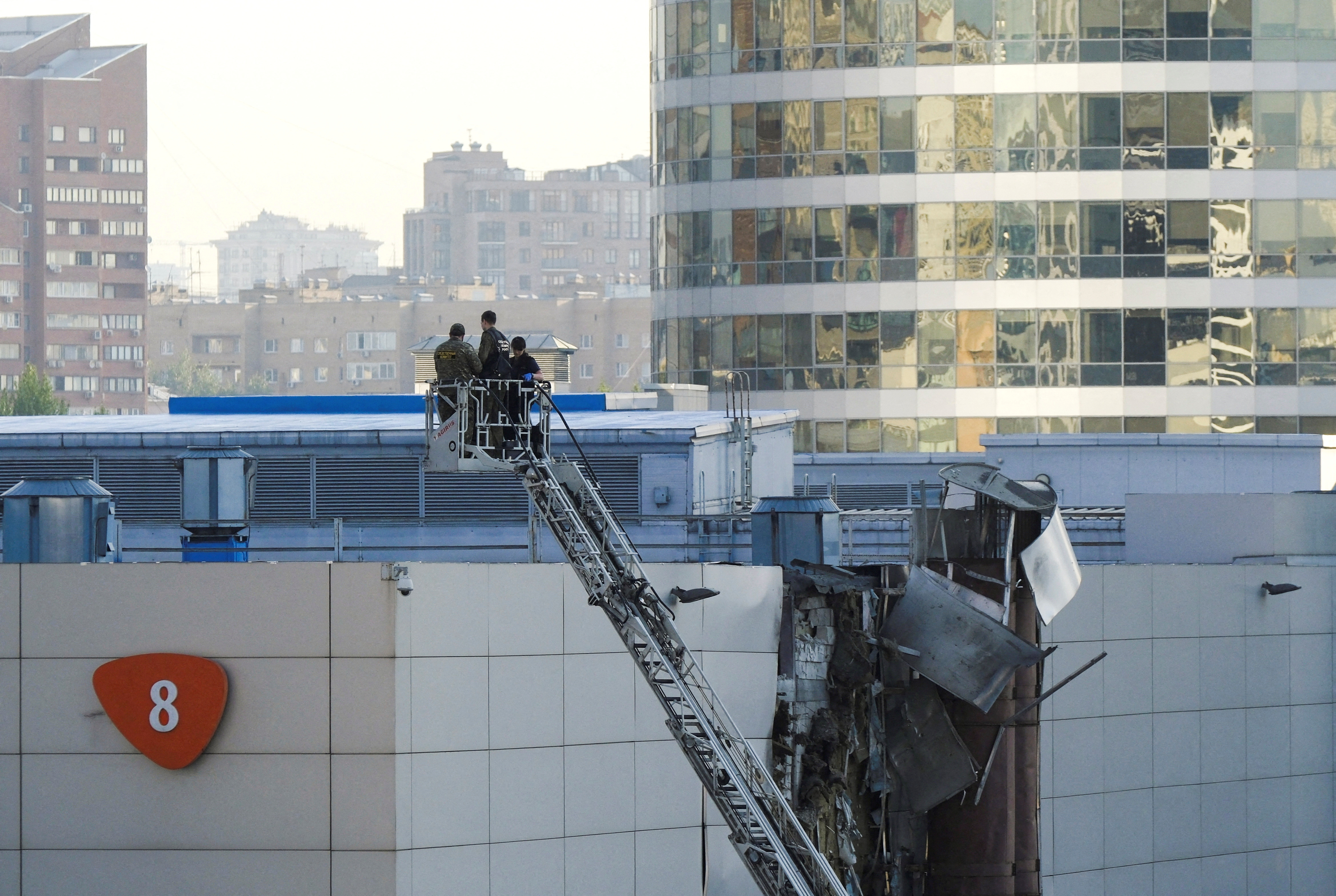 image Ukrainian drone damages building in Moscow disrupting air traffic, Russia says