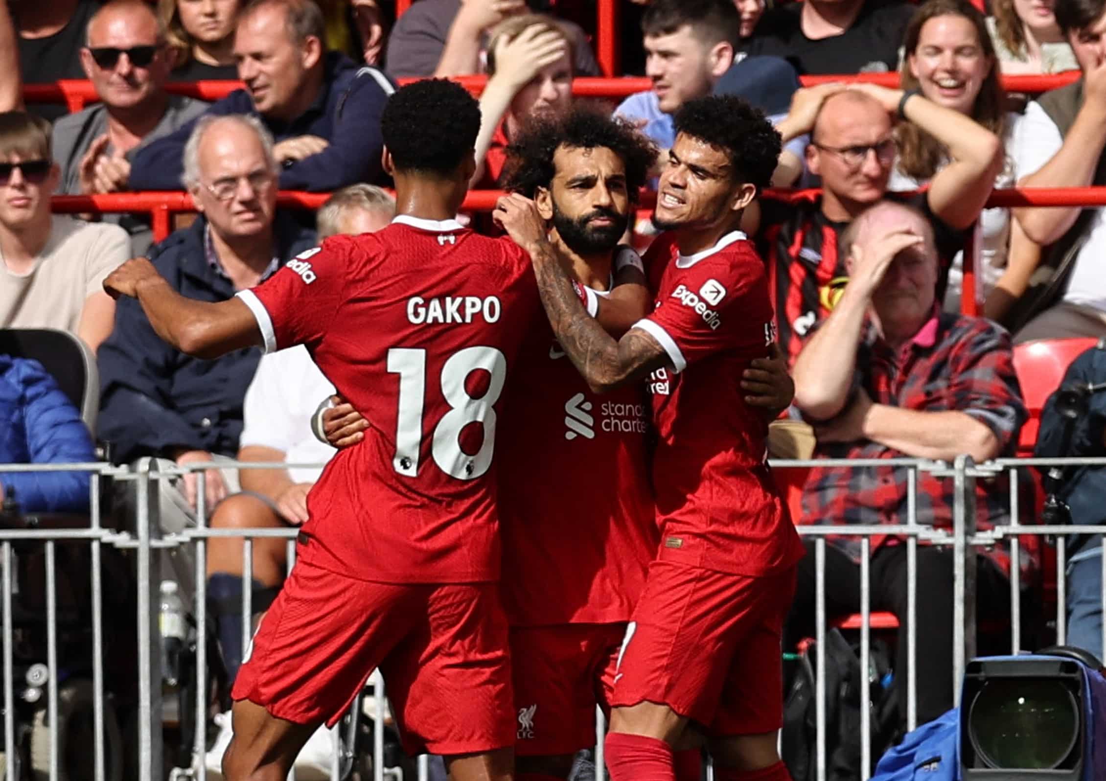 image Liverpool claim comeback win over Bournemouth despite Mac Allister red card