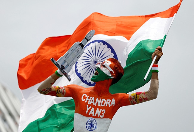 image Chandrayaan-3 lands on moon in historic moment for India