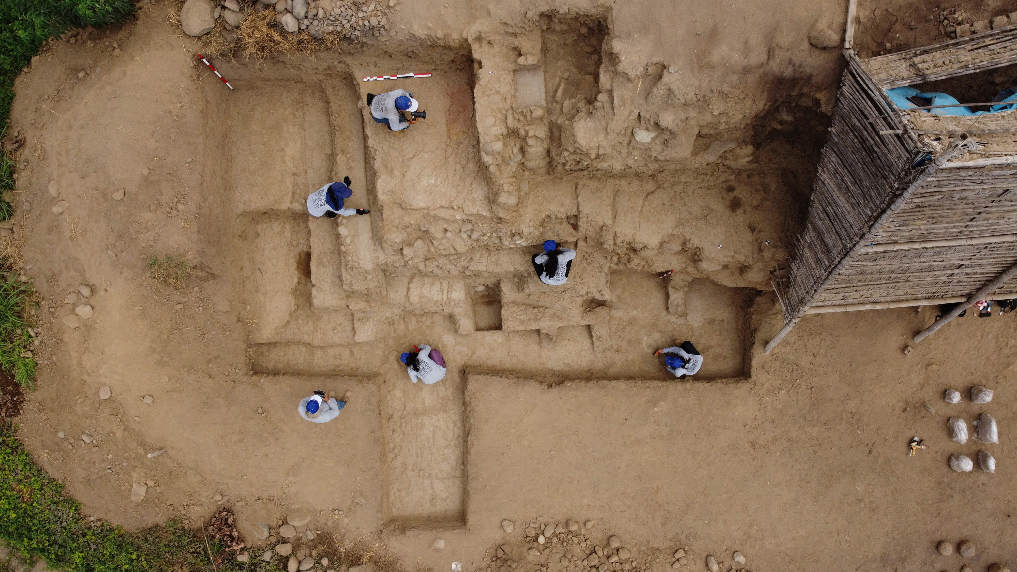 image Ancient polychrome wall found in northern Peru likely over 4,000 years old